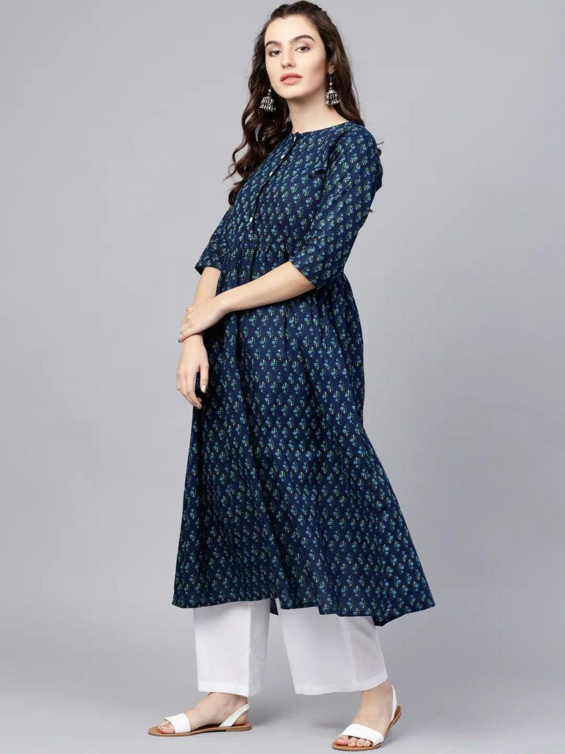 Elegant Cotton Printed Kurti Palazzo Set – Ethnic Wear for Women