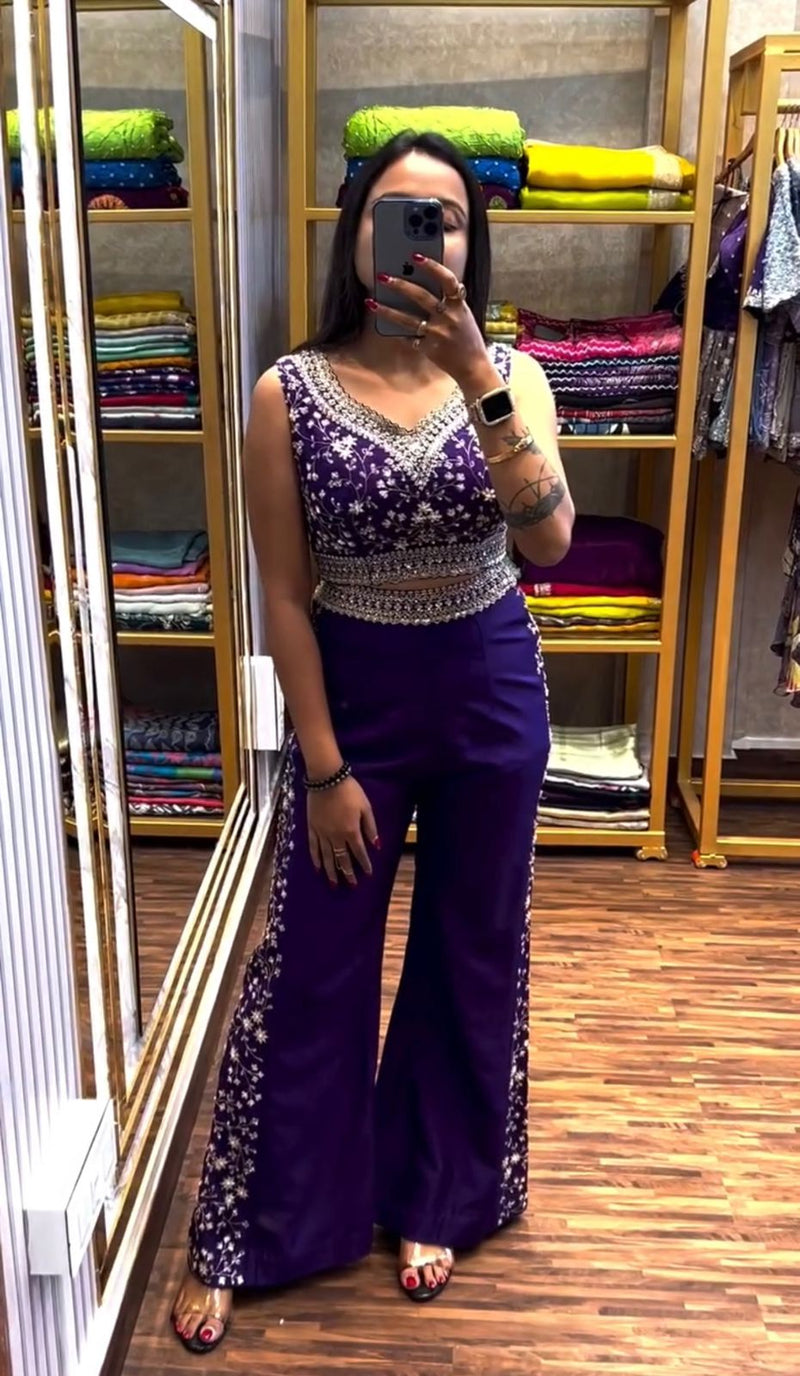 New Super Trending Embroidery cording work and Party Wear Pant With Dupatta