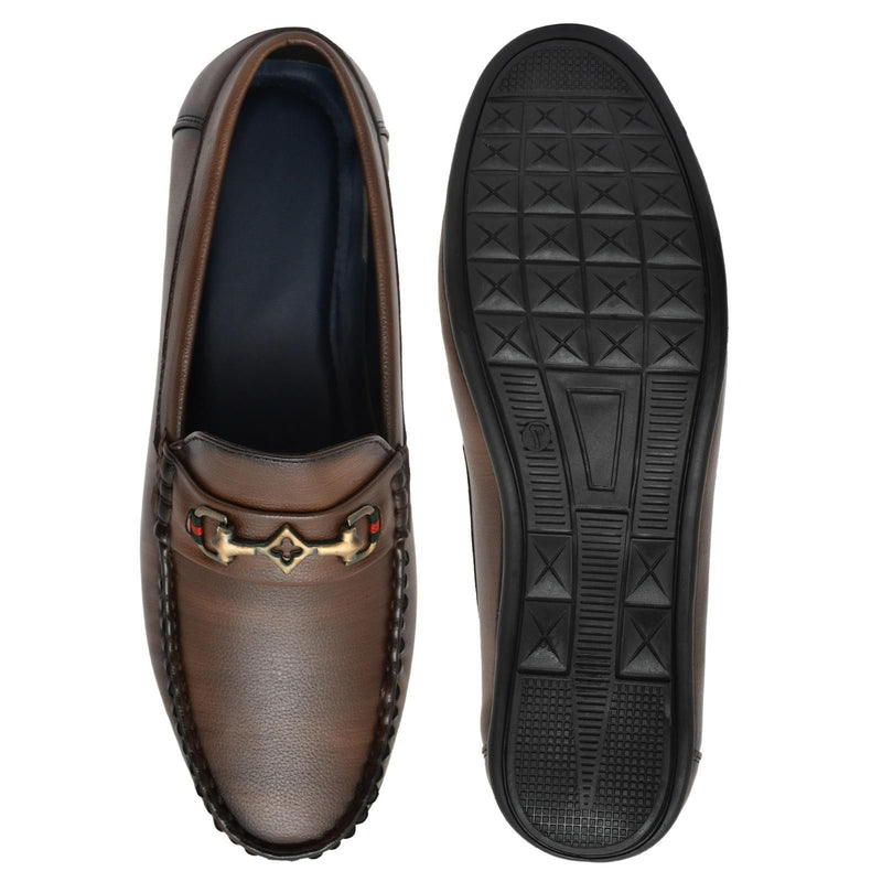 Men Brown Leather Loafers