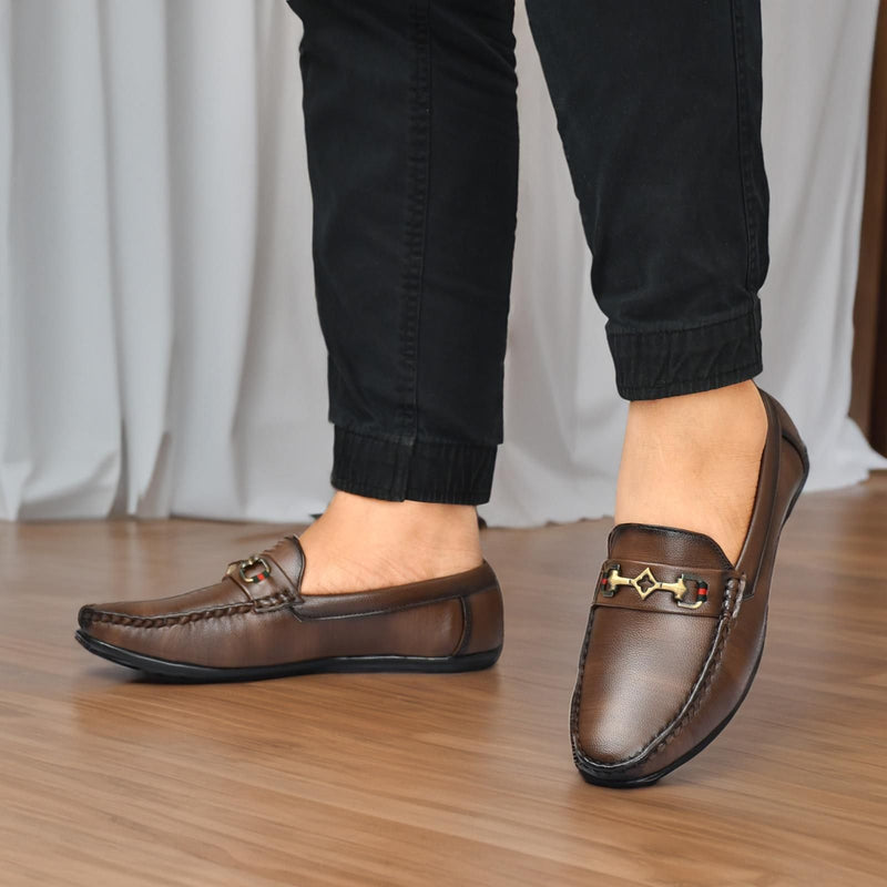 Men Brown Leather Loafers