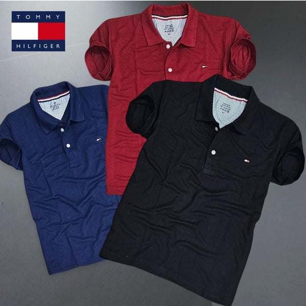 Men's Premium Polo T-Shirt - Pack of 3 (Black, Red, Navy Blue)