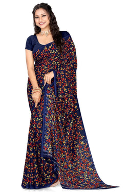 Georgette Multicolour Floral Saree