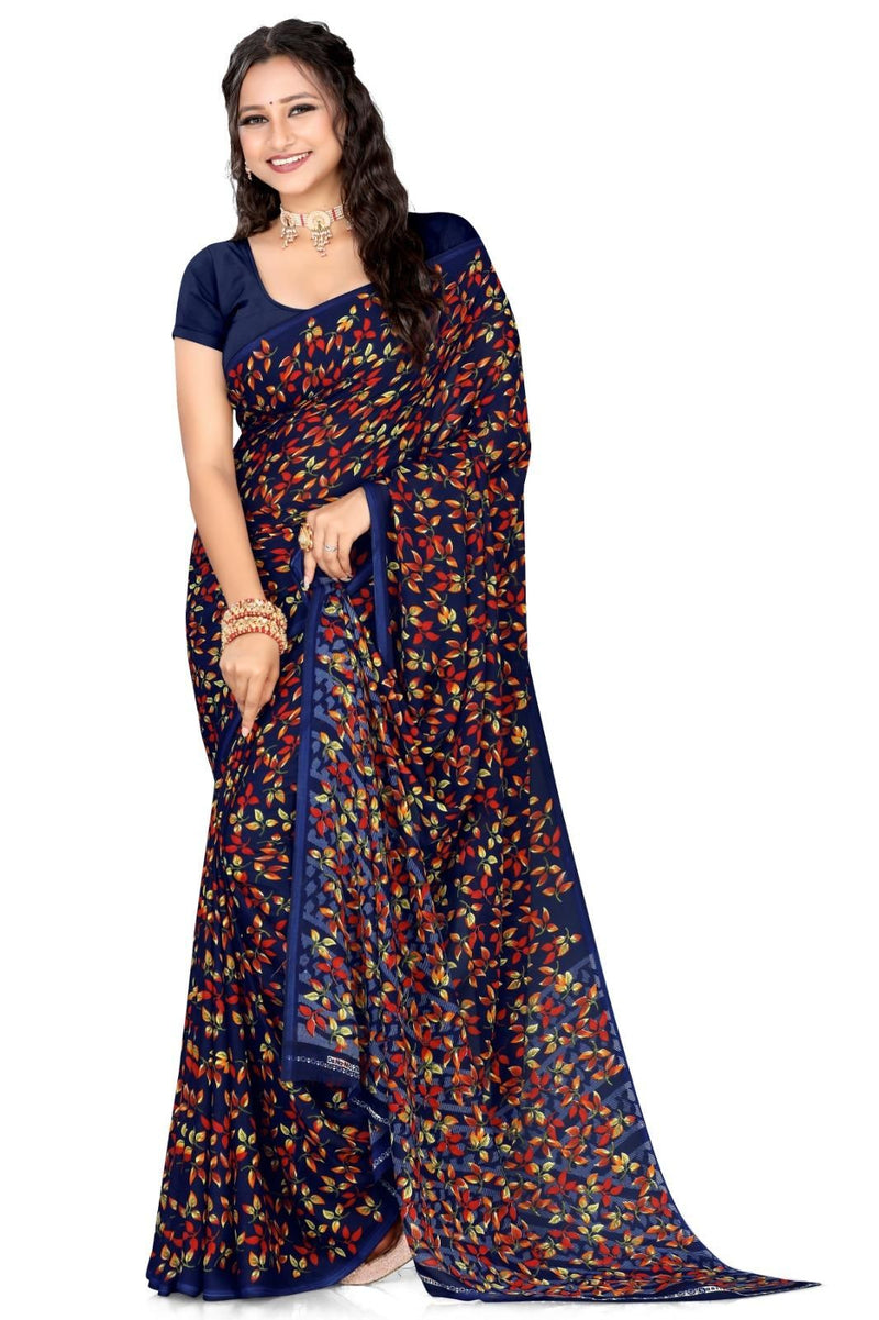 Georgette Multicolour Floral Saree