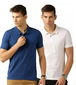 Men’s Polo T-Shirt Pack of 2 – Navy Blue & White