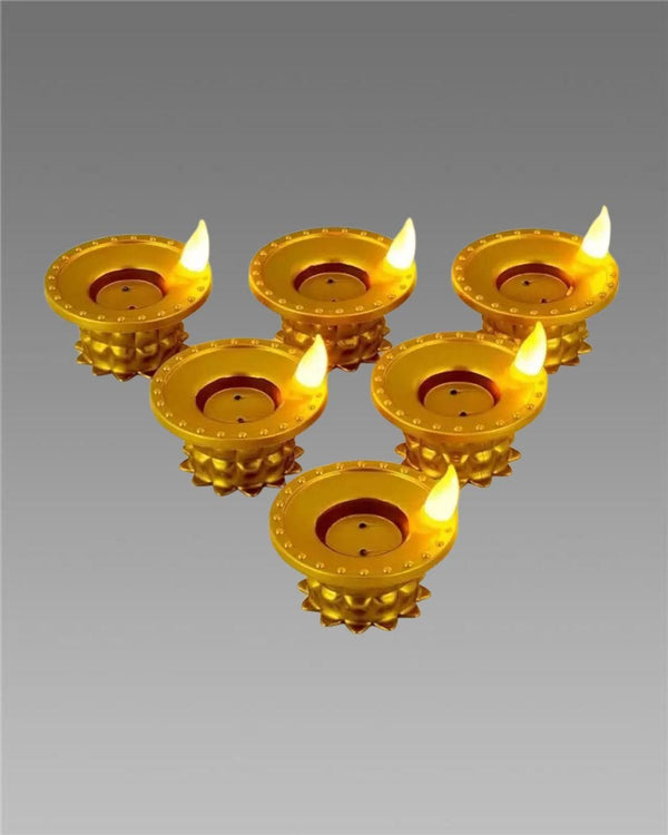 Gold LED Flameless Diya Set – Perfect for Festivals & Home Décor