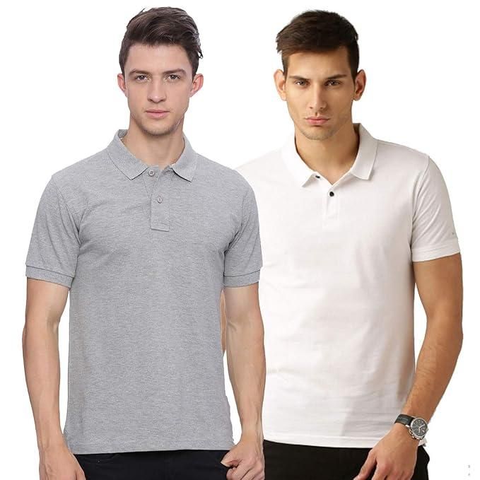 Men’s Classic Polo T-Shirt Pack of 2 – Grey & White