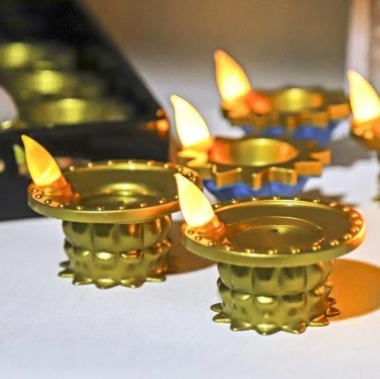 Gold LED Flameless Diya Set – Perfect for Festivals & Home Décor