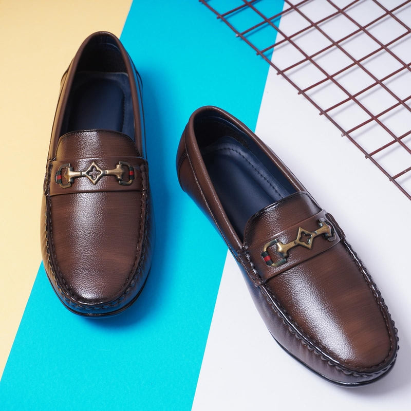 Men Brown Leather Loafers