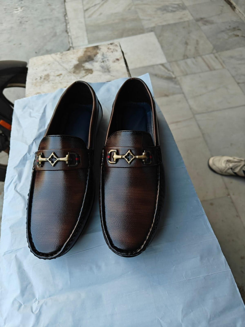 Men Brown Leather Loafers