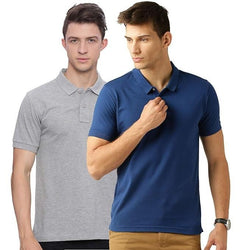 Men’s Polo T-Shirt Pack of 2 – Grey & Navy Blue